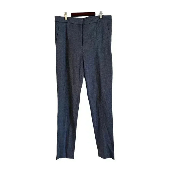TIBI Suiting Slim Leg Seamed Zip Leg Trouser Pants Size 10 Blue - Picture 1 of 6